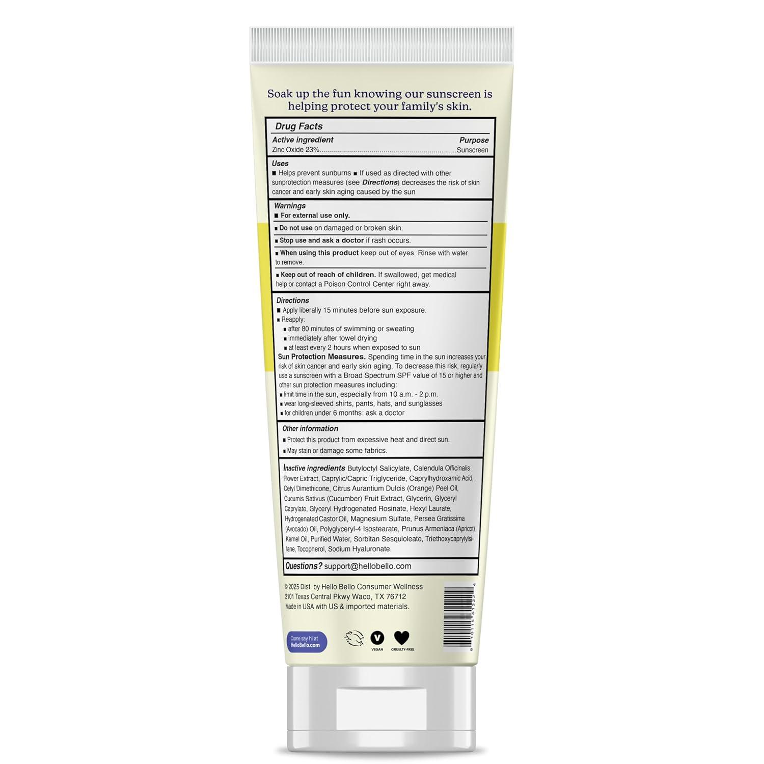 image:imageHello Bello Baby SPF 50 Mineral Face Body Sunscreen Stick Water Resistant Broad Spectrum UVA UVB Sun Protection 1ozBaby Mineral Sunscreen 3 oz Lotion 50 SPF