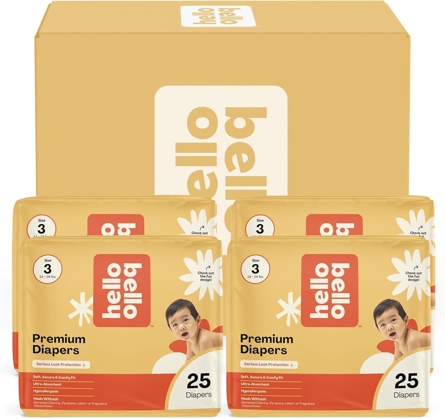 image:imageHello Bello Diapers Size 1 812 lbs Flower Child 128 Count Value Pack of Premium Disposable Baby Diapers Hypoallergenic with Soft ClothLike FeelFlower Child