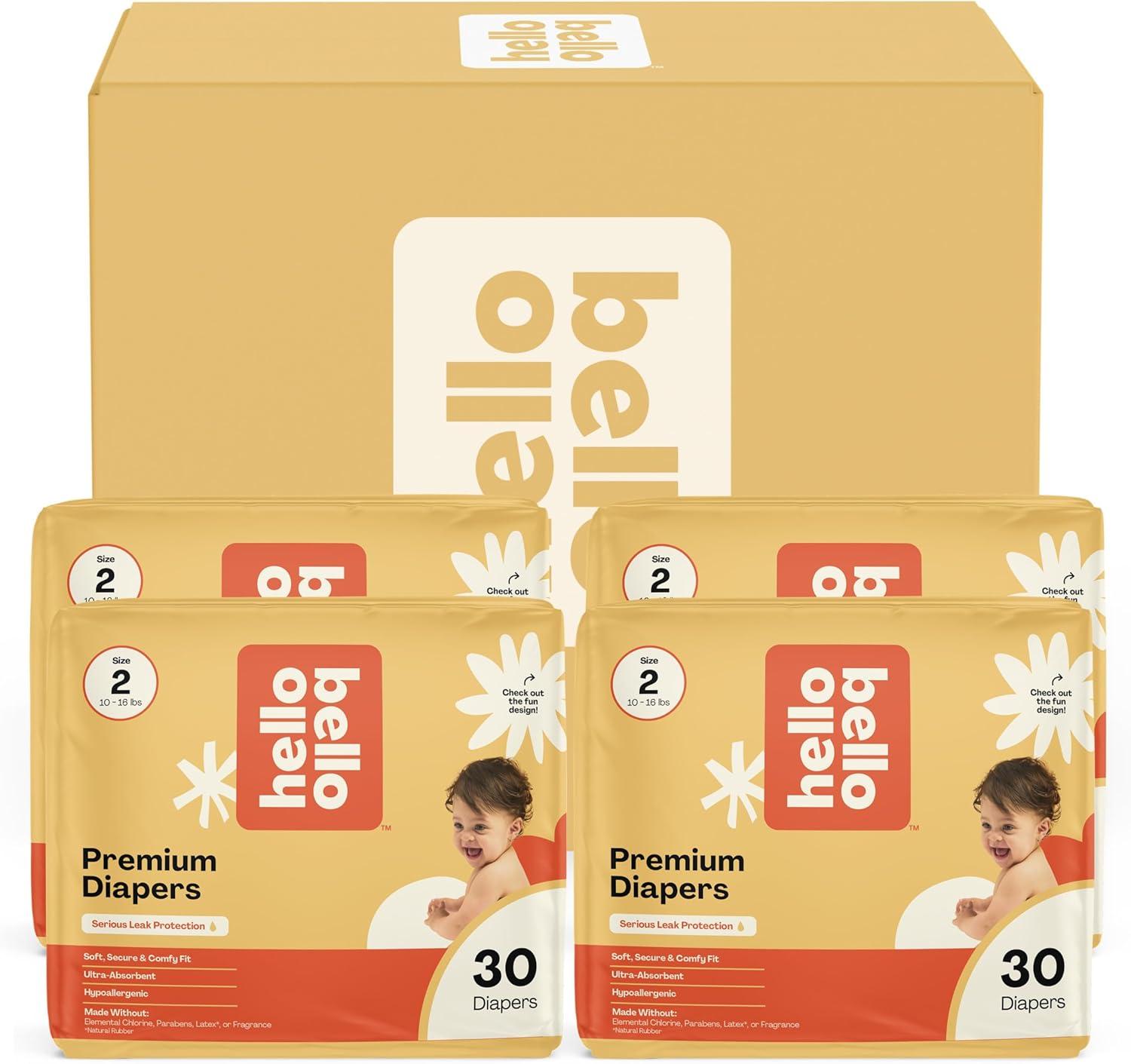 image:imageHello Bello Diapers Size 1 812 lbs Flower Child 128 Count Value Pack of Premium Disposable Baby Diapers Hypoallergenic with Soft ClothLike FeelFlower Child