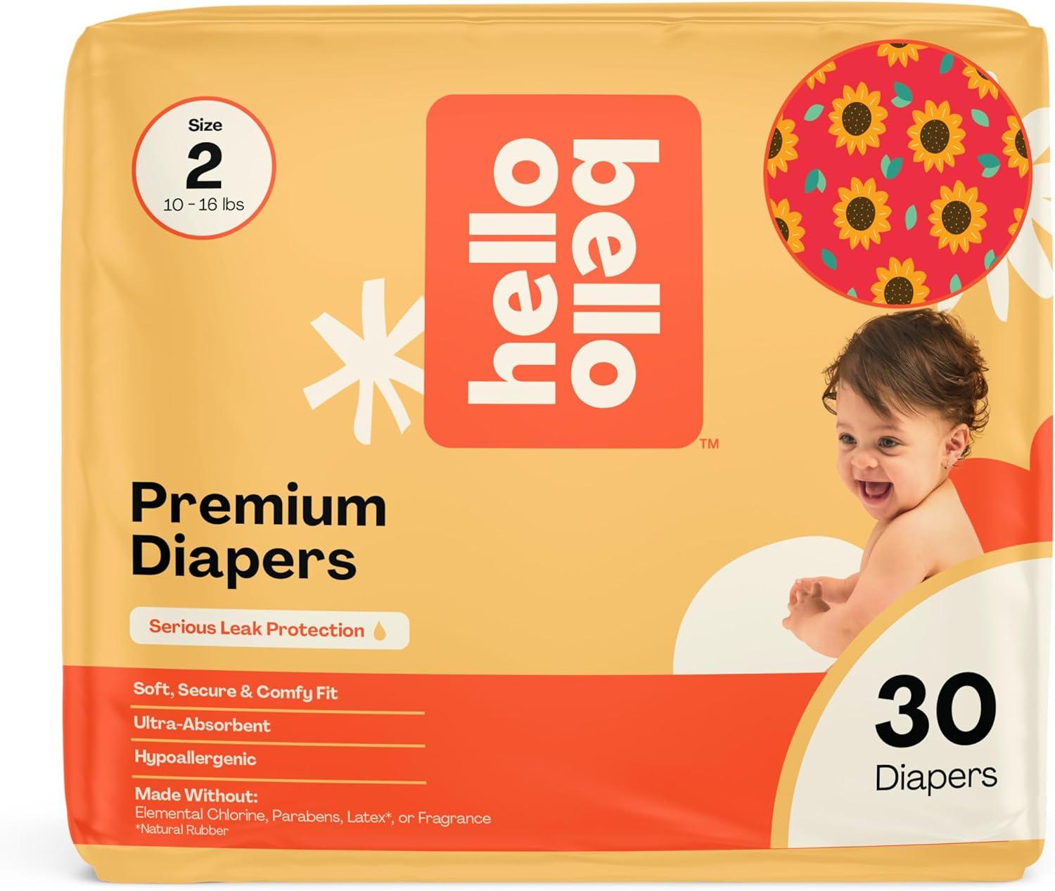 image:imageHello Bello Diapers Size 1 812 lbs Flower Child 128 Count Value Pack of Premium Disposable Baby Diapers Hypoallergenic with Soft ClothLike FeelFlower Child
