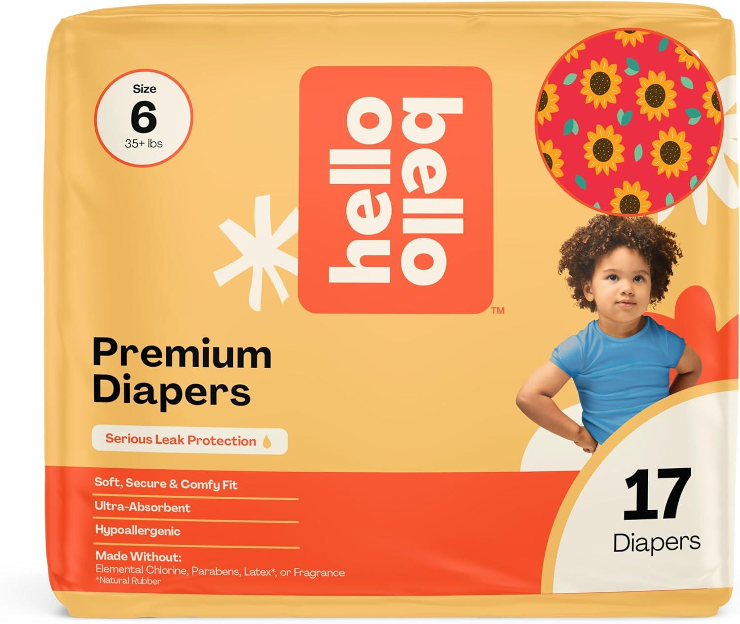 image:imageHello Bello Diapers Size 1 812 lbs Flower Child 128 Count Value Pack of Premium Disposable Baby Diapers Hypoallergenic with Soft ClothLike FeelFlower Child