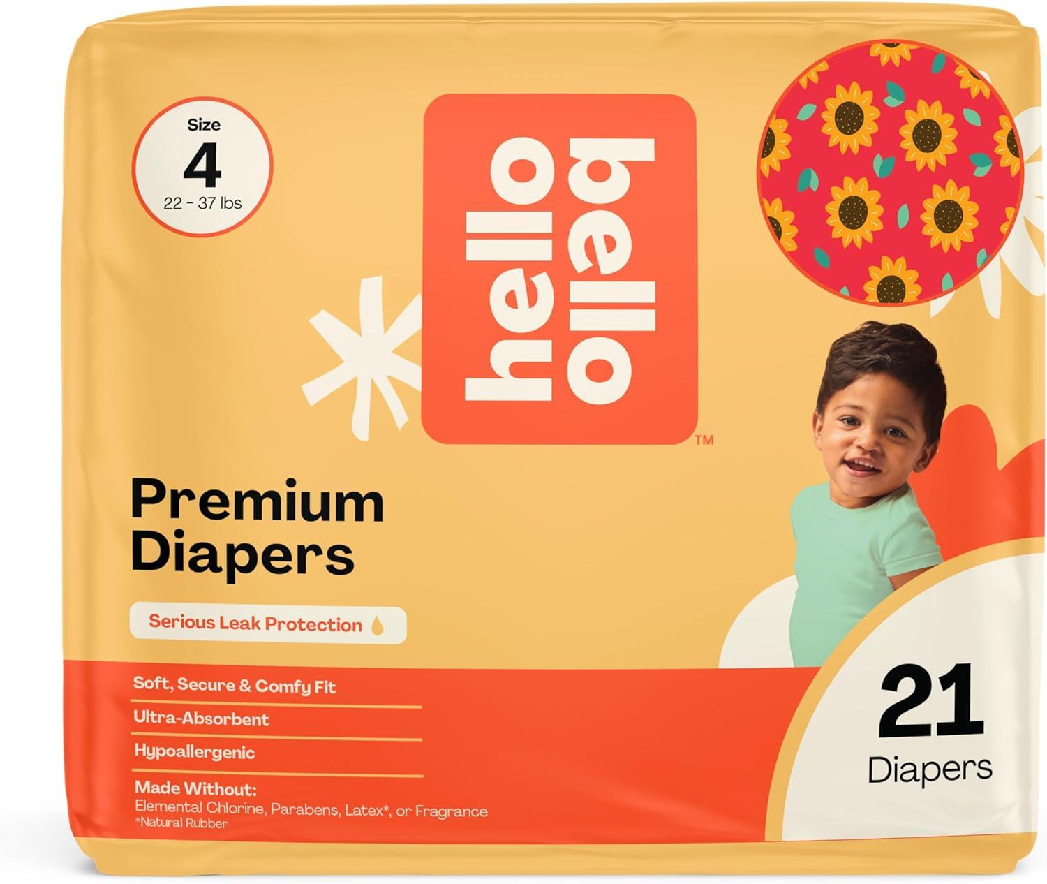 image:imageHello Bello Diapers Size 1 812 lbs Flower Child 128 Count Value Pack of Premium Disposable Baby Diapers Hypoallergenic with Soft ClothLike FeelFlower Child