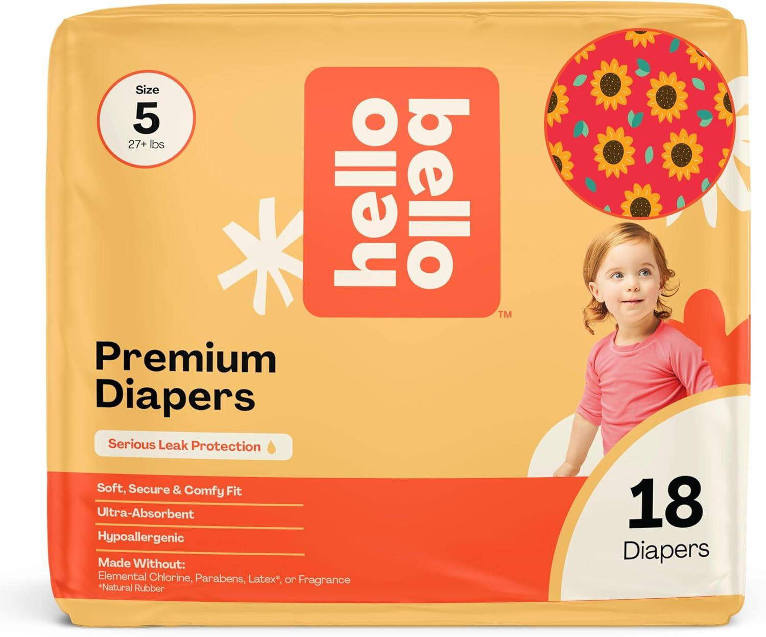 image:imageHello Bello Diapers Size 1 812 lbs Flower Child 128 Count Value Pack of Premium Disposable Baby Diapers Hypoallergenic with Soft ClothLike FeelFlower Child