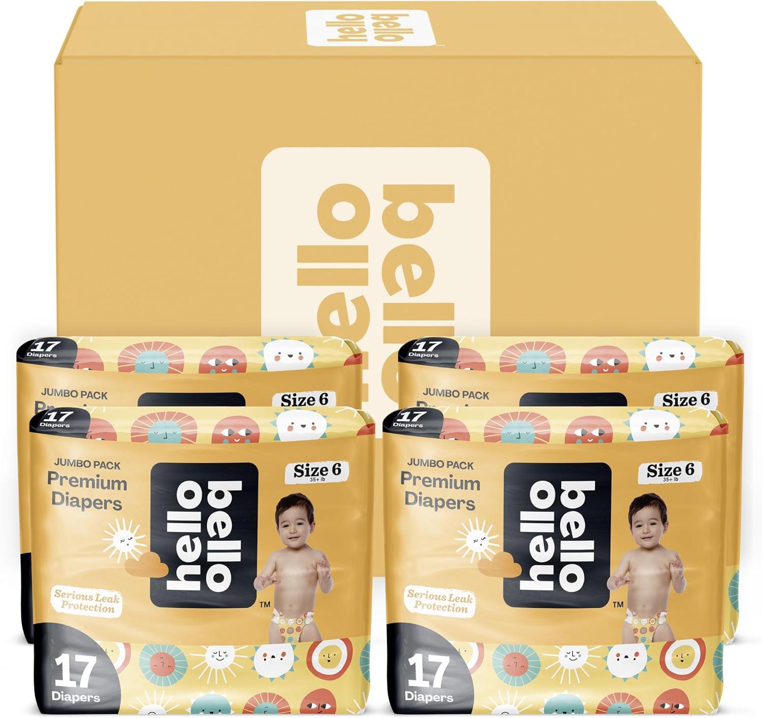 image:imageHello Bello Diapers Size 1 812 lbs Flower Child 128 Count Value Pack of Premium Disposable Baby Diapers Hypoallergenic with Soft ClothLike FeelSunnyside
