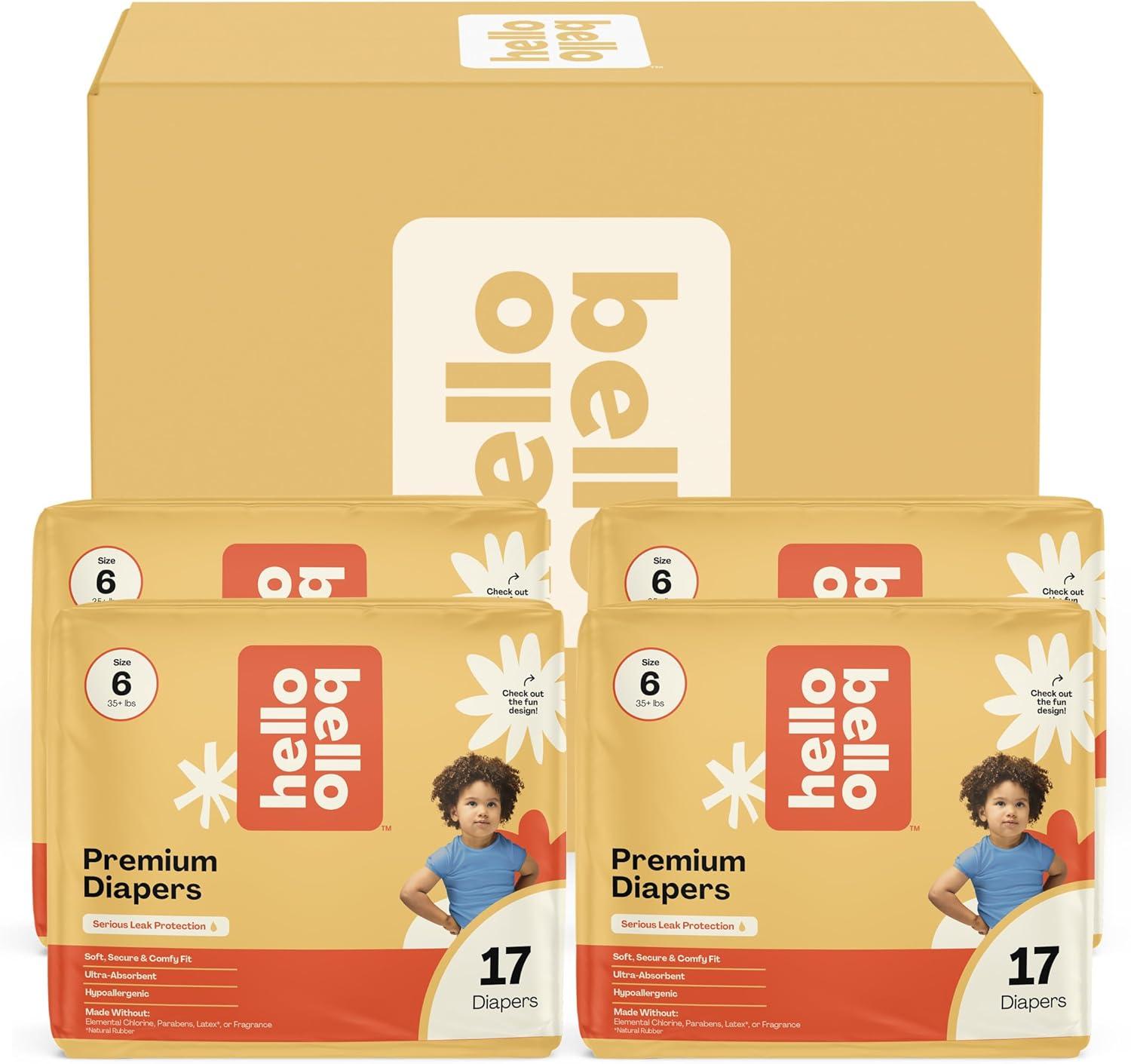 image:imageHello Bello Diapers Size 1 812 lbs Flower Child 128 Count Value Pack of Premium Disposable Baby Diapers Hypoallergenic with Soft ClothLike FeelSuperstars
