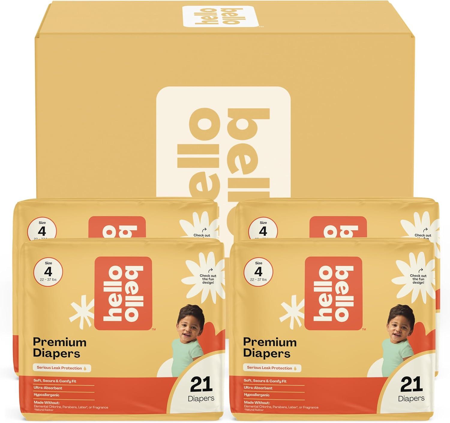 image:imageHello Bello Diapers Size 1 812 lbs Flower Child 128 Count Value Pack of Premium Disposable Baby Diapers Hypoallergenic with Soft ClothLike FeelWild Cats