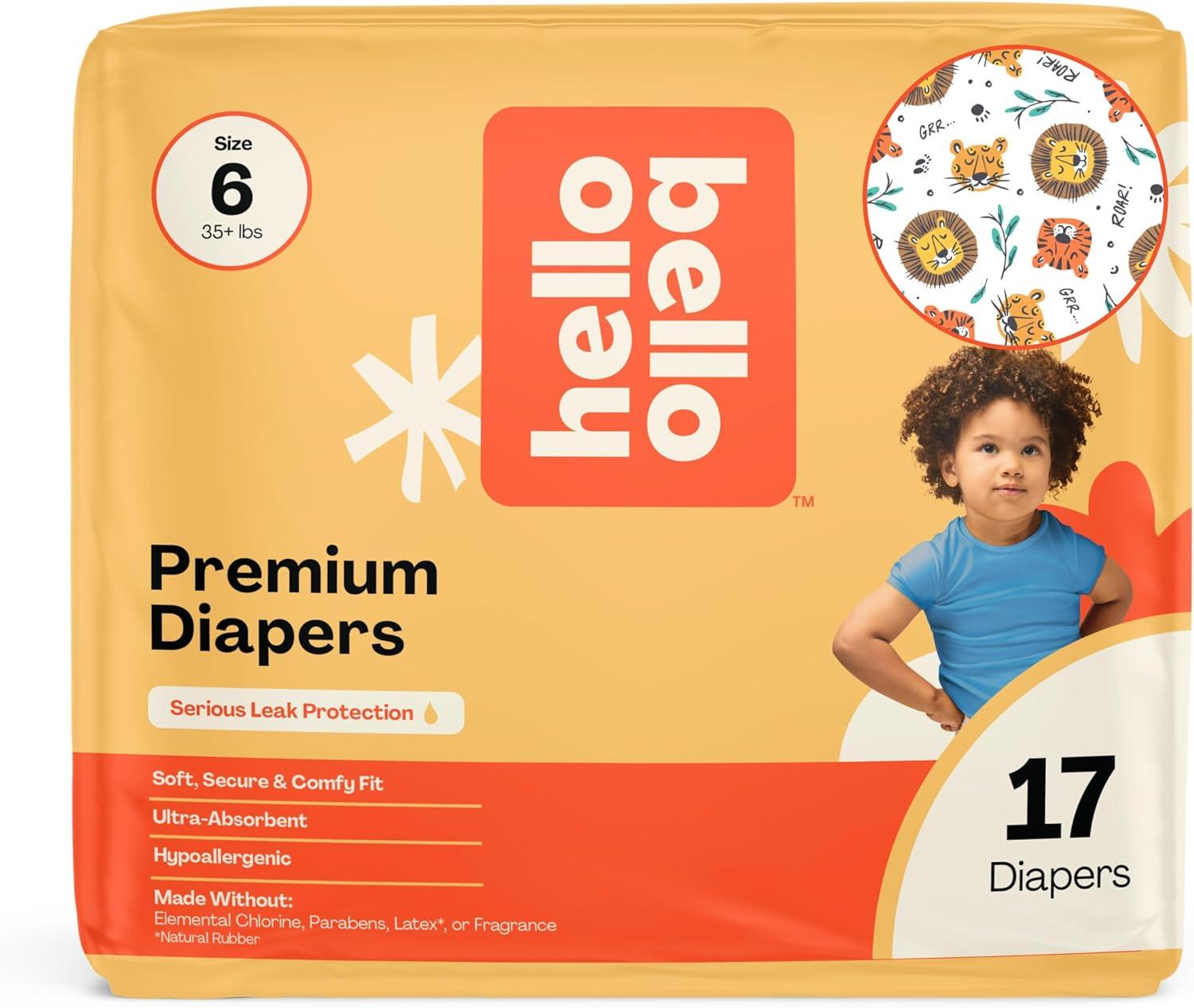 image:imageHello Bello Diapers Size 1 812 lbs Flower Child 128 Count Value Pack of Premium Disposable Baby Diapers Hypoallergenic with Soft ClothLike FeelWild Cats