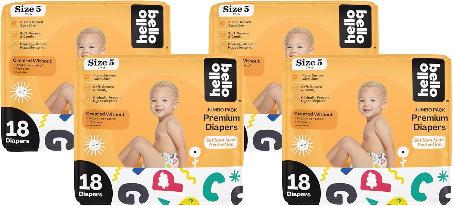 image:imageHello Bello Diapers Size 1 812 lbs Wild Cats 32 Count of Premium Disposable Baby Diapers Hypoallergenic with Soft ClothLike FeelAlphabet Soup