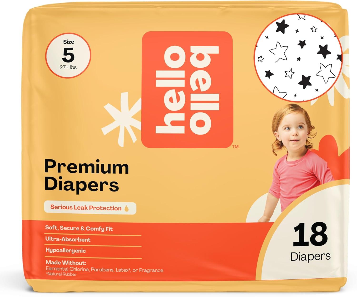 image:imageHello Bello Diapers Size 1 812 lbs Wild Cats 32 Count of Premium Disposable Baby Diapers Hypoallergenic with Soft ClothLike FeelSuperstars
