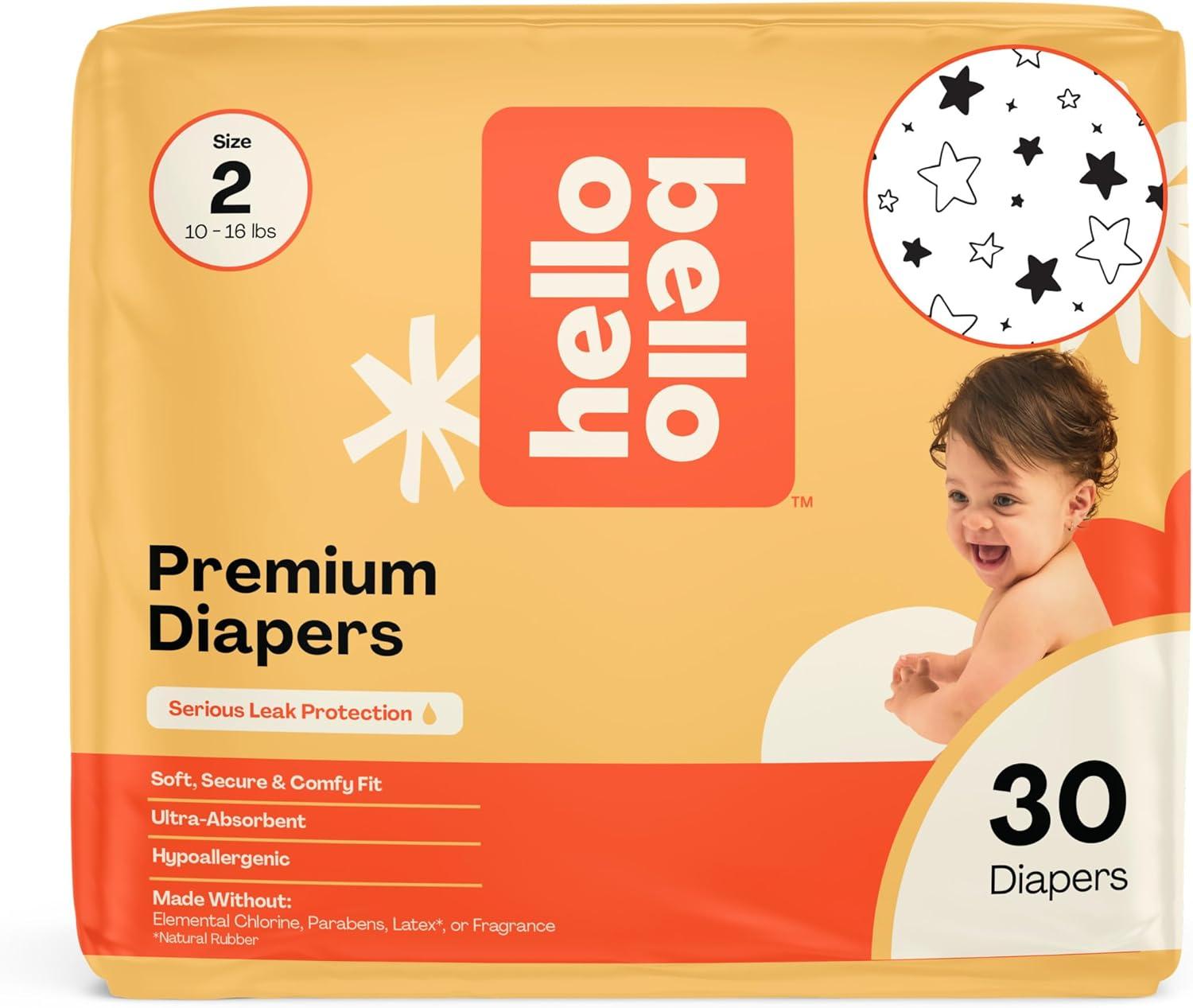 image:imageHello Bello Diapers Size 1 812 lbs Wild Cats 32 Count of Premium Disposable Baby Diapers Hypoallergenic with Soft ClothLike FeelSuperstars