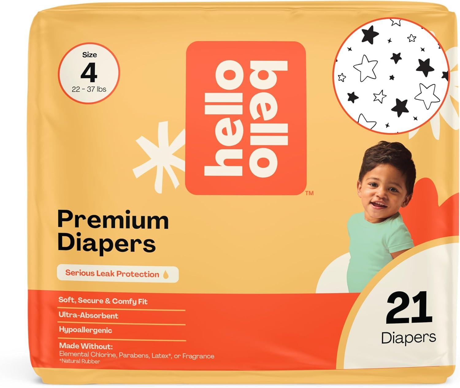 image:imageHello Bello Diapers Size 1 812 lbs Wild Cats 32 Count of Premium Disposable Baby Diapers Hypoallergenic with Soft ClothLike FeelSuperstars