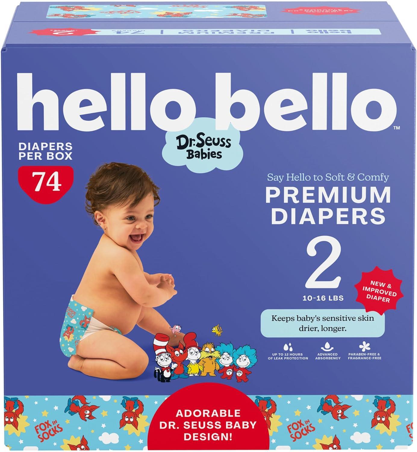 image:imageHello Bello Dr Seuss Babies Premium Diapers Size 1 82 Count Softness amp Protection for Sensitive SkinDr Seuss Babies