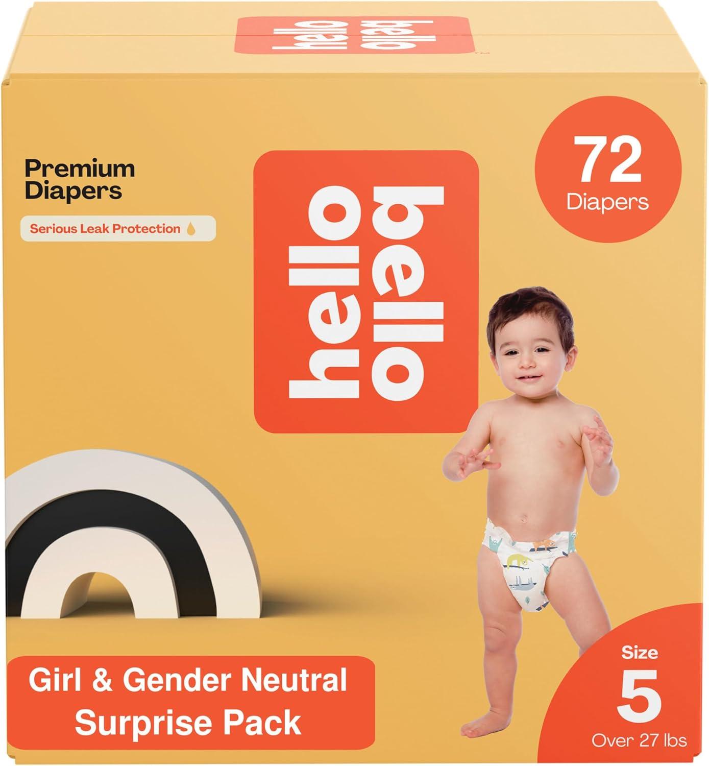 image:imageHello Bello Premium Diapers Size 1 812 lbs Surprise Pack for Boys 128 Count Hypoallergenic with Soft ClothLike Feel Assorted Boy amp Gender Neutral PatternsGirlNeutral Assorted Style