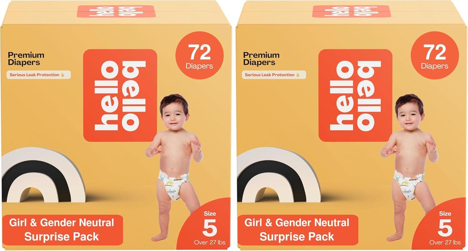 image:imageHello Bello Premium Diapers Size 1 812 lbs Surprise Pack for Boys 128 Count Hypoallergenic with Soft ClothLike Feel Assorted Boy amp Gender Neutral PatternsGirlNeutral Assorted Style