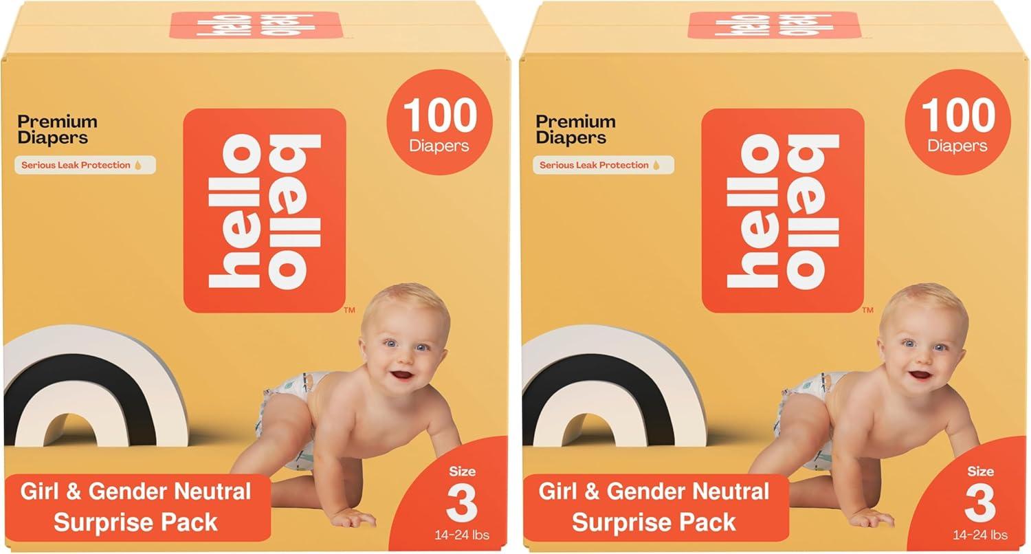 image:imageHello Bello Premium Diapers Size 1 812 lbs Surprise Pack for Boys 128 Count Hypoallergenic with Soft ClothLike Feel Assorted Boy amp Gender Neutral PatternsGirlNeutral Assorted Style
