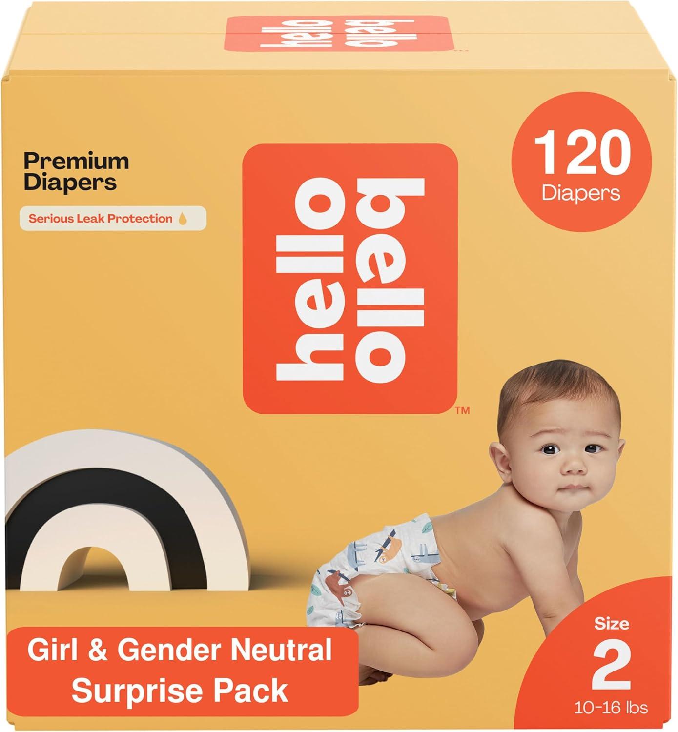 image:imageHello Bello Premium Diapers Size 1 812 lbs Surprise Pack for Boys 128 Count Hypoallergenic with Soft ClothLike Feel Assorted Boy amp Gender Neutral PatternsGirlNeutral Assorted Style