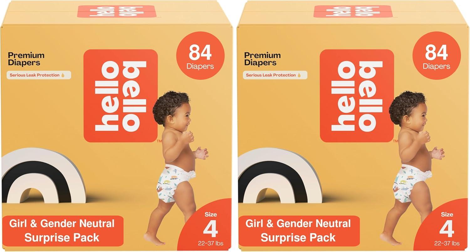 image:imageHello Bello Premium Diapers Size 1 812 lbs Surprise Pack for Boys 128 Count Hypoallergenic with Soft ClothLike Feel Assorted Boy amp Gender Neutral PatternsGirlNeutral Assorted Style