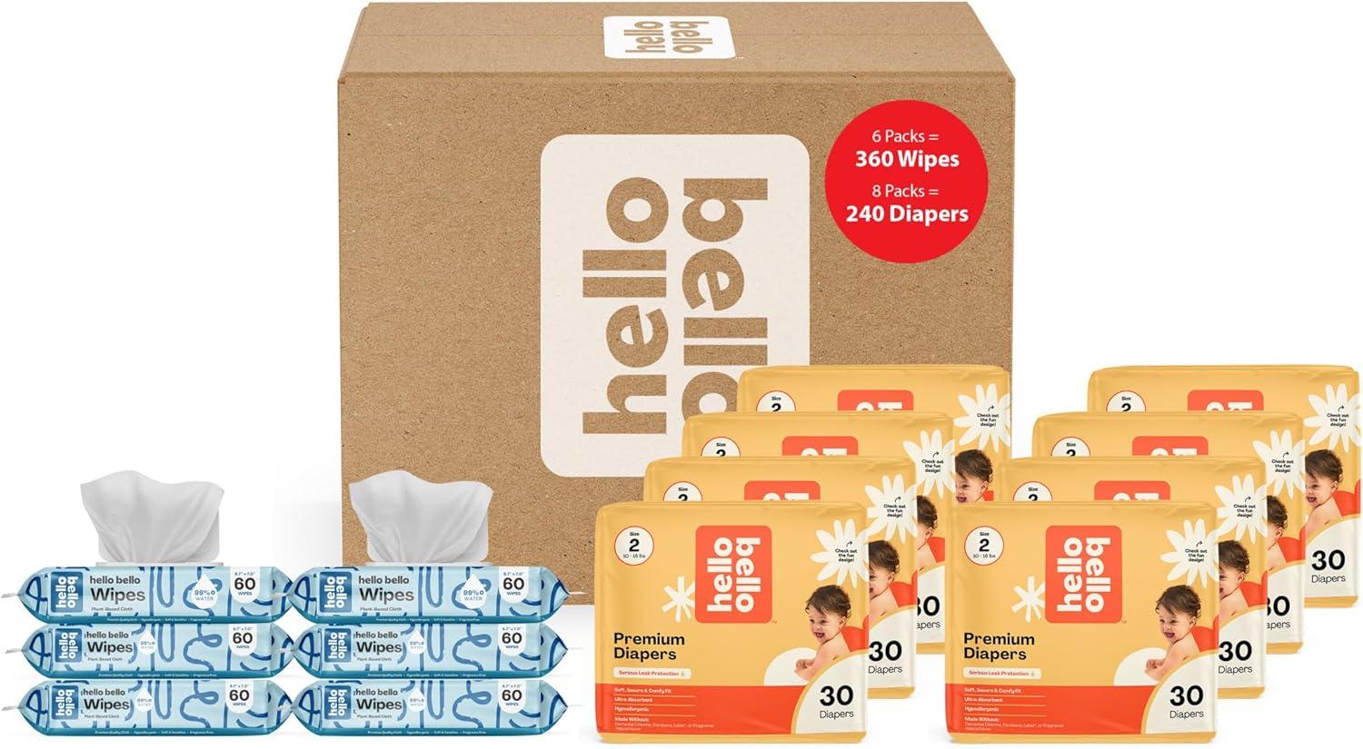 image:imageHello Bello Premium Diapers Size 1 812 lbs Surprise Pack for Boys 128 Count Hypoallergenic with Soft ClothLike Feel Assorted Boy amp Gender Neutral PatternsMega Pack Neutral With Wipes