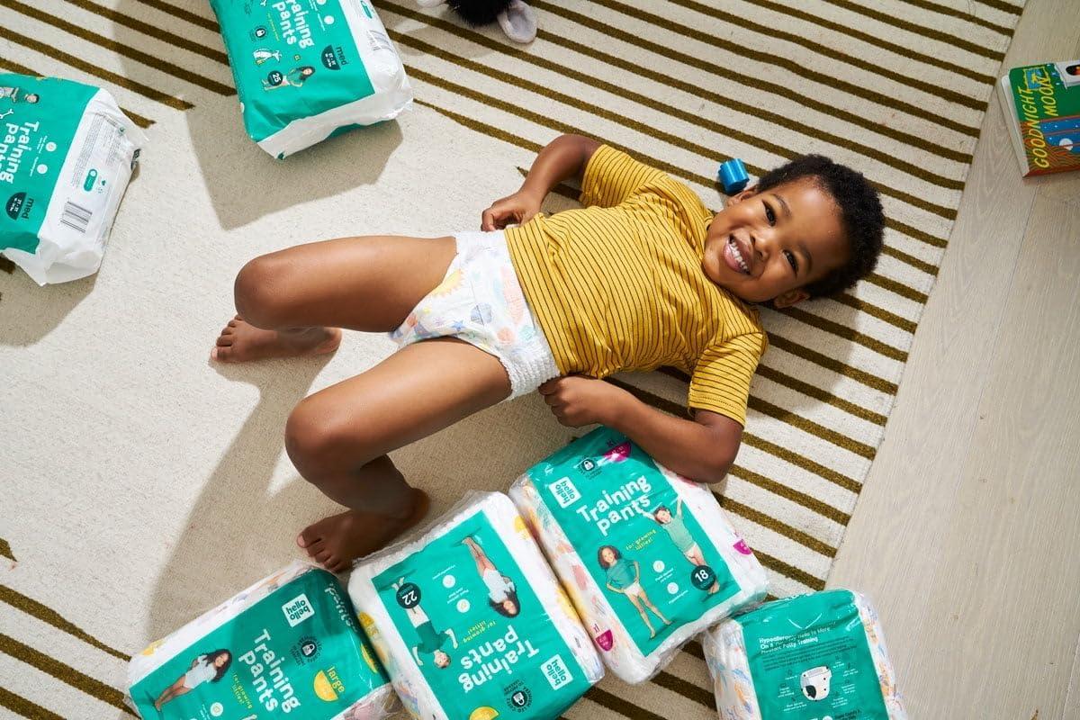 image:imageHello Bello Premium Training Pants Size 4T5T 38 lbs Surprise Pack 72 Count Hypoallergenic with Soft ClothLike Feel Assorted Patterns for BoysBedtime Stories Space Travelers