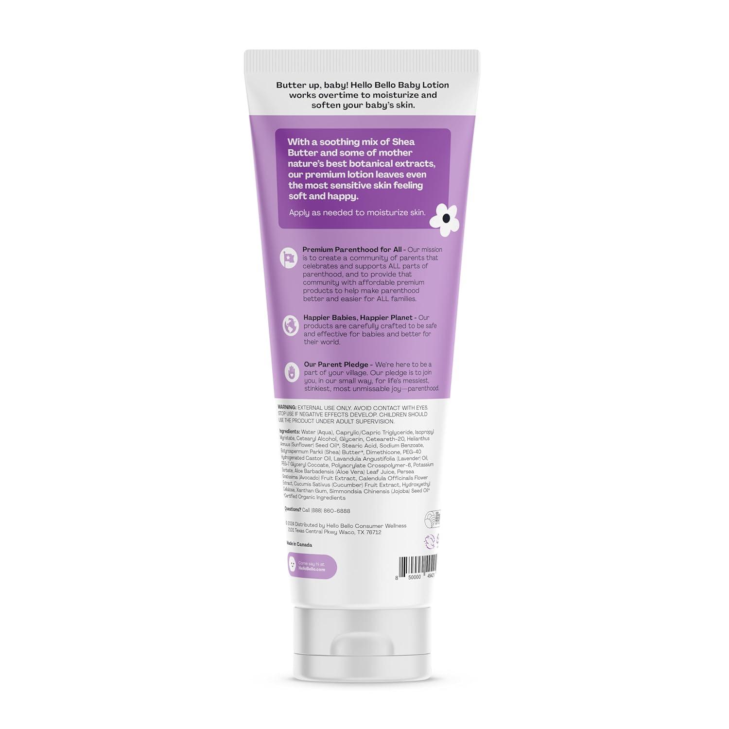 image:imageHello Bello premium Baby Lotion Vegan and Cruelty Free Moisturizing NonGreasy Lotion for babies and Kids Fragrance Free 85 FL Oz 1 PackLavender
