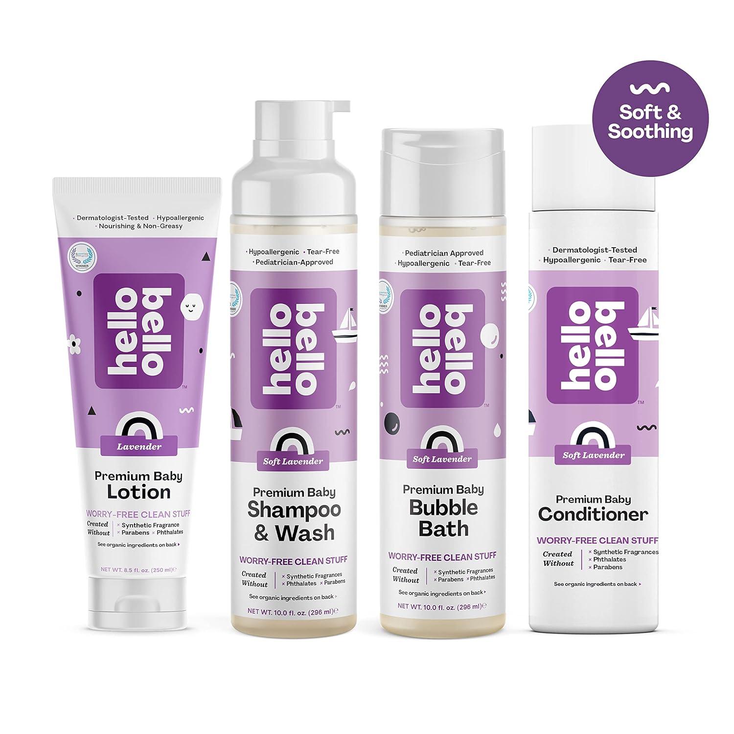 image:imageHello Bello premium Baby Lotion Vegan and Cruelty Free Moisturizing NonGreasy Lotion for babies and Kids Fragrance Free 85 FL Oz 1 PackLavender