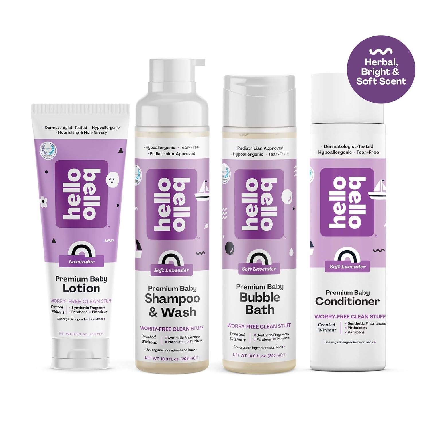 image:imageHello Bello premium Baby Lotion Vegan and Cruelty Free Moisturizing NonGreasy Lotion for babies and Kids Fragrance Free 85 FL Oz 1 PackLavender