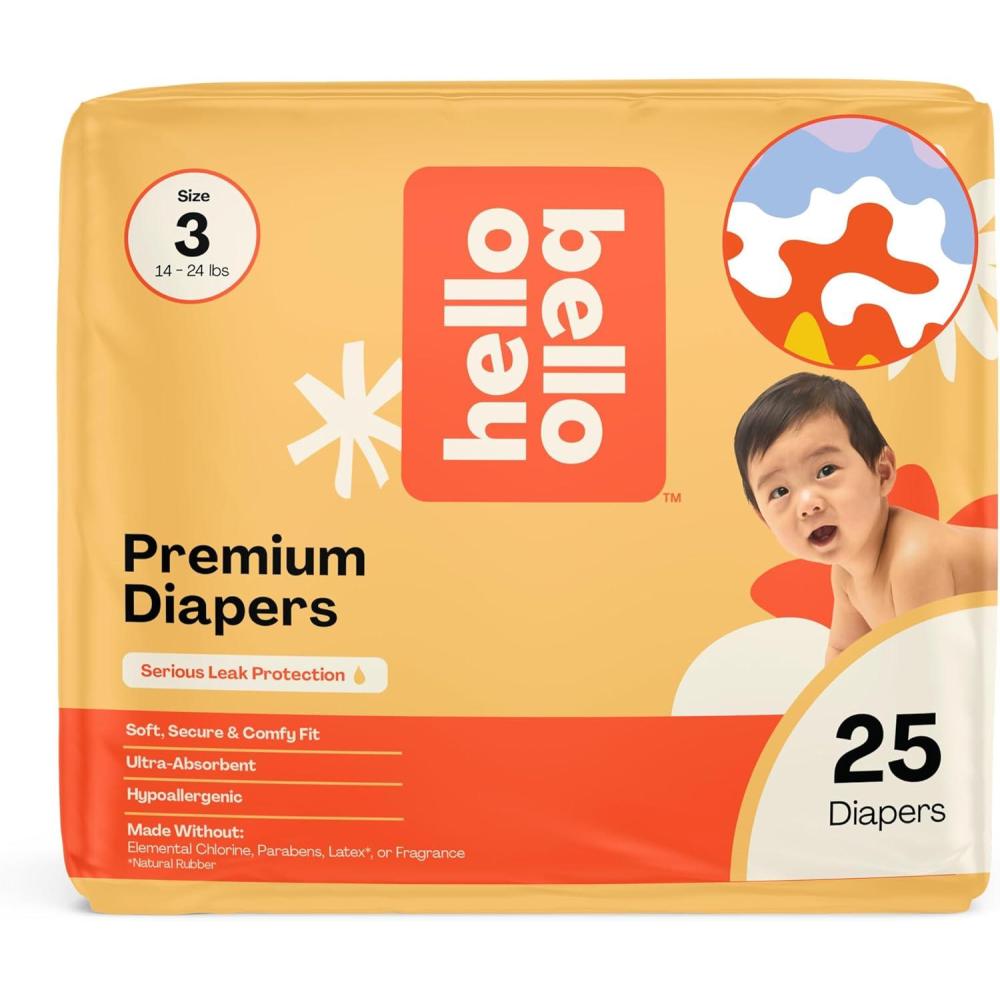image:imageHello Bello Diapers Size 1 812 lbs Flower Child 128 Count Value Pack of Premium Disposable Baby Diapers Hypoallergenic with Soft ClothLike FeelGet in the Groove