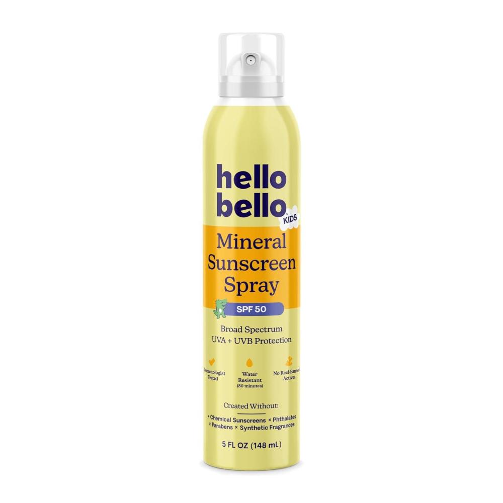 image:imageHello Bello Kids SPF 50 Mineral Sunscreen Lotion 10 Count Travel Packets Water Resistant Broad Spectrum UVA UVB Sun ProtectionKids Sunscreen Spray 50 SPF