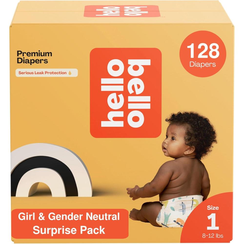 image:imageHello Bello Premium Diapers Size 1 812 lbs Surprise Pack for Boys 128 Count Hypoallergenic with Soft ClothLike Feel Assorted Boy amp Gender Neutral PatternsGirlNeutral Assorted Style