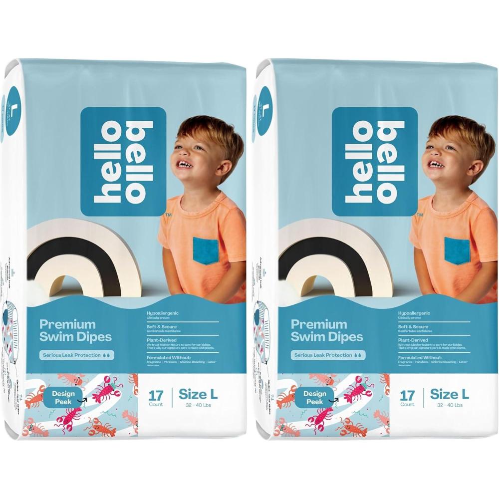 image:imageHello Bello Premium Swim Diapers I Affordable and EcoFriendly Disposable Swim Dipes for Babies and Kids I Size MediumLarge 32  40 Pound Pack of 2