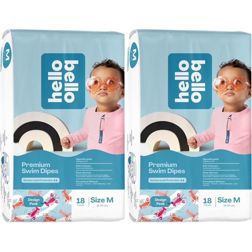 image:imageHello Bello Premium Swim Diapers I Affordable and EcoFriendly Disposable Swim Dipes for Babies and Kids I Size MediumMedium Pack of 36