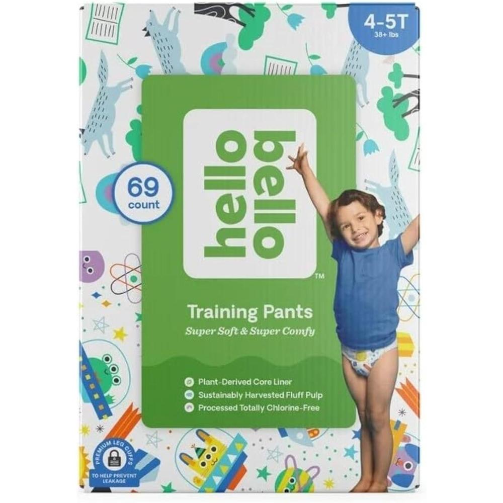 image:imageHello Bello Premium Training Pants Size 4T5T 38 lbs Surprise Pack 72 Count Hypoallergenic with Soft ClothLike Feel Assorted Patterns for BoysBedtime Stories Space Travelers
