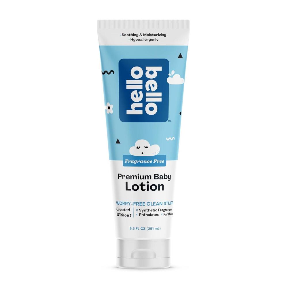 image:imageHello Bello premium Baby Lotion Vegan and Cruelty Free Moisturizing NonGreasy Lotion for babies and Kids Fragrance Free 85 FL Oz 1 PackFragranceFree