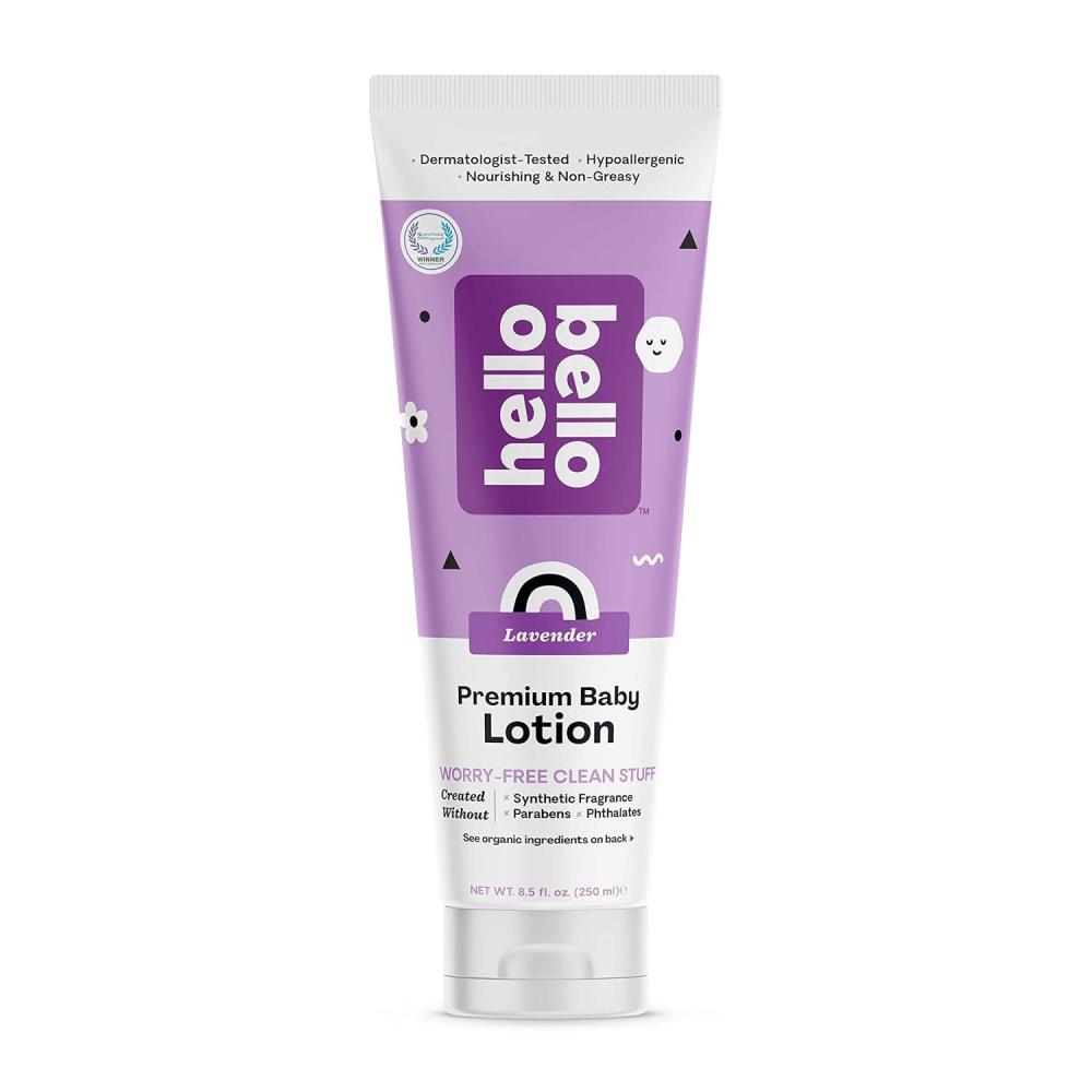 image:imageHello Bello premium Baby Lotion Vegan and Cruelty Free Moisturizing NonGreasy Lotion for babies and Kids Fragrance Free 85 FL Oz 1 PackLavender