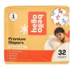 Hello Bello Diapers, Size 1 (8-12 lbs) Flower Child, 128 Count Value Pack of Premium Disposable Baby Diapers, Hypoallergenic with Soft, Cloth-Like Feel(Balloon Buddies)