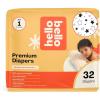 Hello Bello Diapers, Size 1 (8-12 lbs) Flower Child, 128 Count Value Pack of Premium Disposable Baby Diapers, Hypoallergenic with Soft, Cloth-Like Feel(Superstars)