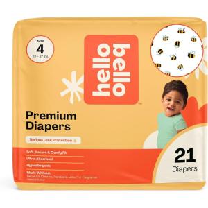 Hello Bello Diapers, Size 1 (8-12 lbs) Flower Child, 128 Count Value Pack of Premium Disposable Baby Diapers, Hypoallergenic with Soft, Cloth-Like Feel(Busy Bees)