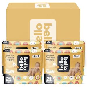 Hello Bello Diapers, Size 1 (8-12 lbs) Flower Child, 128 Count Value Pack of Premium Disposable Baby Diapers, Hypoallergenic with Soft, Cloth-Like Feel(Sunnyside)