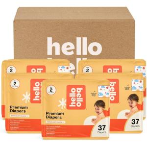 Hello Bello Diapers, Size 1 (8-12 lbs) Wild Cats, 32 Count of Premium Disposable Baby Diapers, Hypoallergenic with Soft, Cloth-Like Feel(Brighter Days)