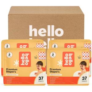 Hello Bello Diapers, Size 1 (8-12 lbs) Wild Cats, 32 Count of Premium Disposable Baby Diapers, Hypoallergenic with Soft, Cloth-Like Feel(Love Checks)