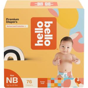 Hello Bello Dr. Seuss Baby Grinch Premium Diapers, Size NB (Up to 10 lbs), 76ct Plus Bonus Baby Wipes: Softness & Protection for Sensitive Skin(Honeysuckle)