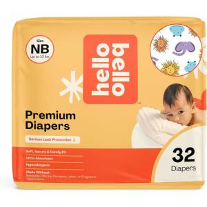 Hello Bello Dr. Seuss Baby Grinch Premium Diapers, Size NB (Up to 10 lbs), 76ct Plus Bonus Baby Wipes: Softness & Protection for Sensitive Skin(Safari Squad)