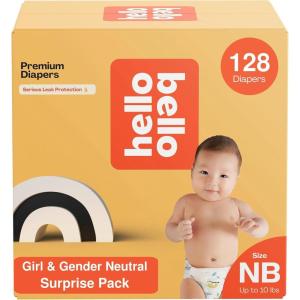 Hello Bello Dr. Seuss Baby Grinch Premium Diapers, Size NB (Up to 10 lbs), 76ct Plus Bonus Baby Wipes: Softness & Protection for Sensitive Skin(Surprise Girl/Gender Neutral Pattern)