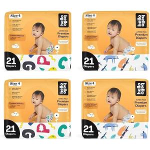 Hello Bello Premium Baby Diapers Size 4, 84 Count of Disposable, Extra-Absorbent, and Hypoallergenic Baby Diapers with Snug and Comfort Fit, Alphabet Soup (42) and Sleepy Sloth (42)