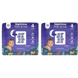Hello Bello Premium Overnight Baby Diapers Size 3, 24 Count, Unisex, Ultra Absorbent and Soft Disposable Diapers for Babies and Toddlers(Size 4 (22-37 Pound) (Pack of 2))