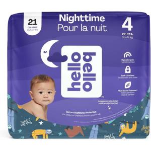 Hello Bello Premium Overnight Baby Diapers Size 3, 24 Count, Unisex, Ultra Absorbent and Soft Disposable Diapers for Babies and Toddlers(Size 4 (22-37 Pound))