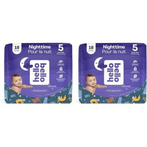 Hello Bello Premium Overnight Baby Diapers Size 3, 24 Count, Unisex, Ultra Absorbent and Soft Disposable Diapers for Babies and Toddlers(Size 5 (27+ lbs) (Pack of 2))