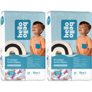 Hello Bello Premium Swim Diapers I Affordable and Eco-Friendly Disposable Swim Dipes for Babies and Kids I Size Medium(Large (32 – 40 Pound) (Pack of 2))