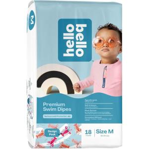 Hello Bello Premium Swim Diapers I Affordable and Eco-Friendly Disposable Swim Dipes for Babies and Kids I Size Medium(Medium (Pack of 18))