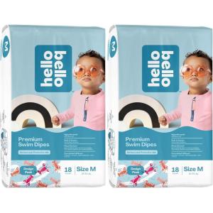 Hello Bello Premium Swim Diapers I Affordable and Eco-Friendly Disposable Swim Dipes for Babies and Kids I Size Medium(Medium (Pack of 36))